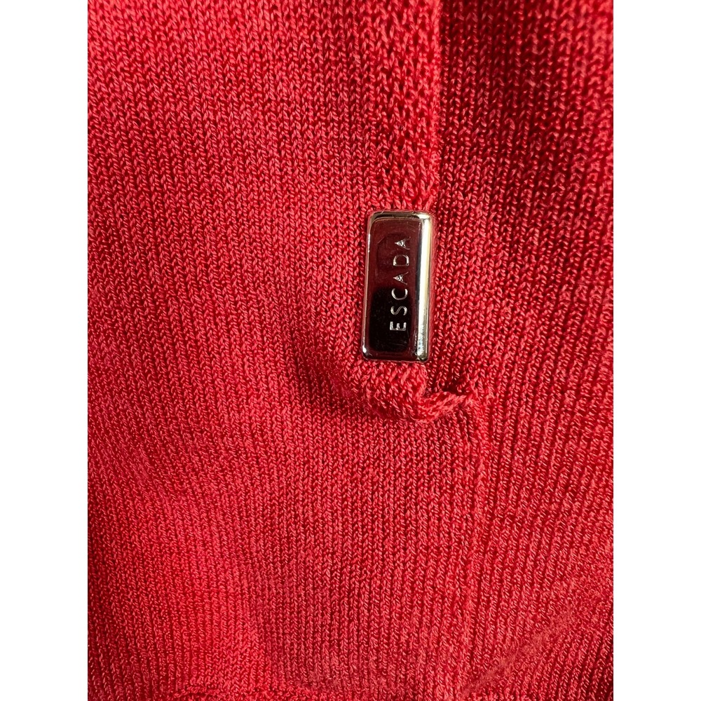 Escada Sport Cardigan Sweater Medium Orange V-Neck Button Front Cotton Viscose - Picture 8 of 12